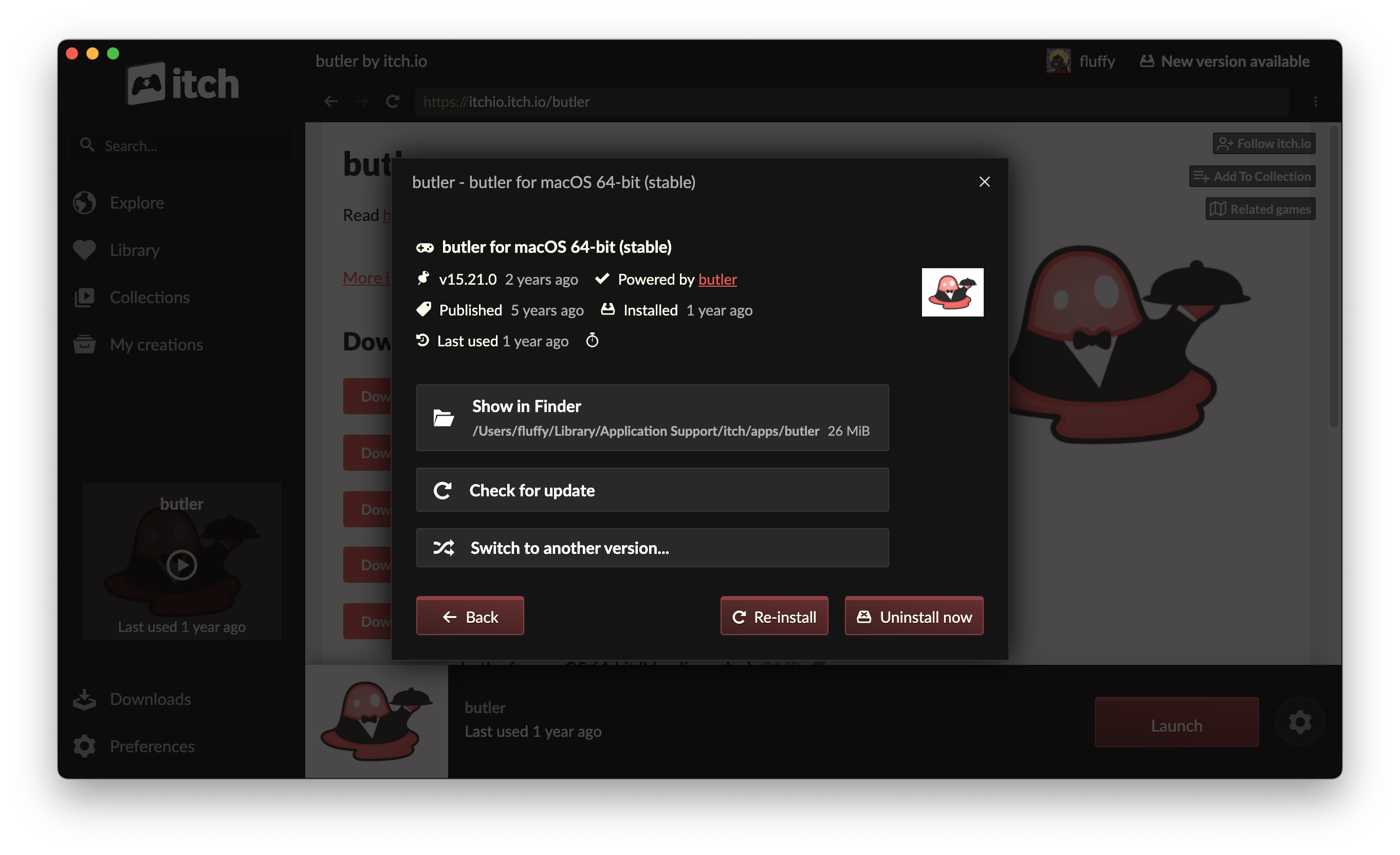 Where to see the Butler binary path
